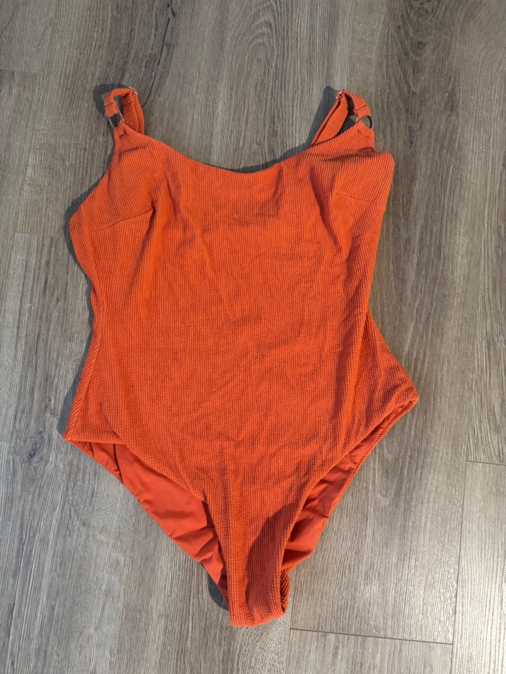 Women’s Textured One piece swim in Bright Orange